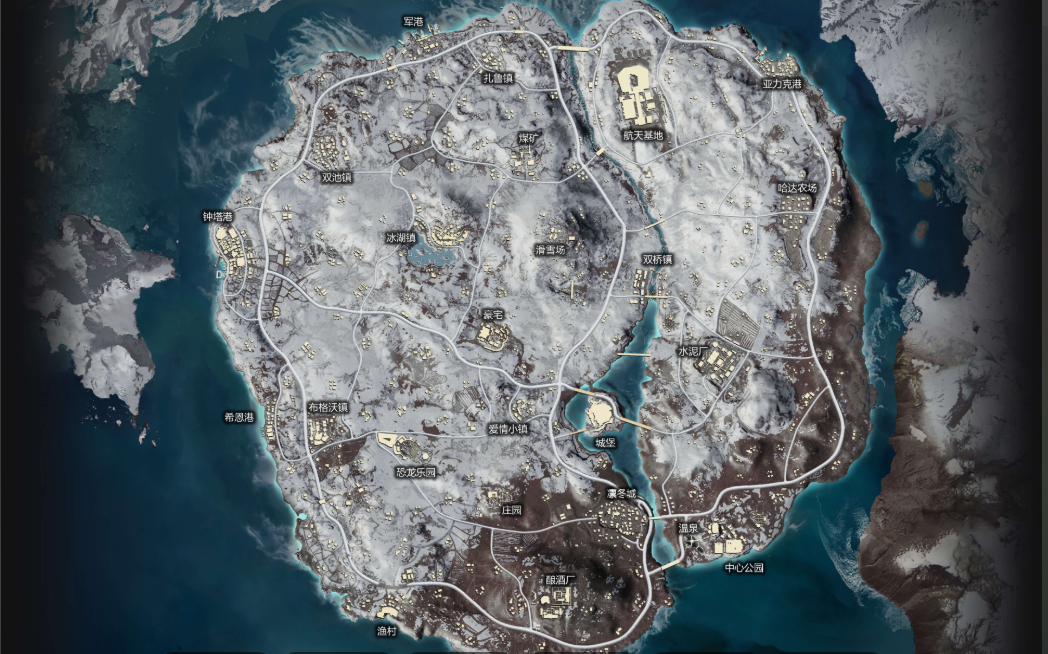 绝地求生雪地地图哪里比较富