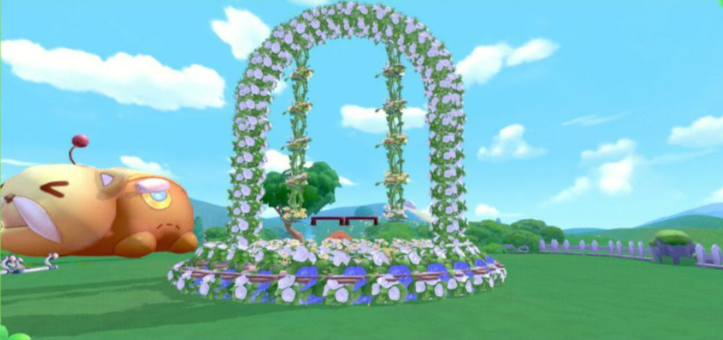 摩尔庄园秋千怎么放进亭子