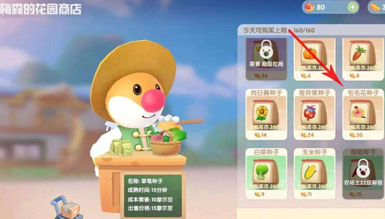 摩尔庄园怎么收获6朵毛毛花