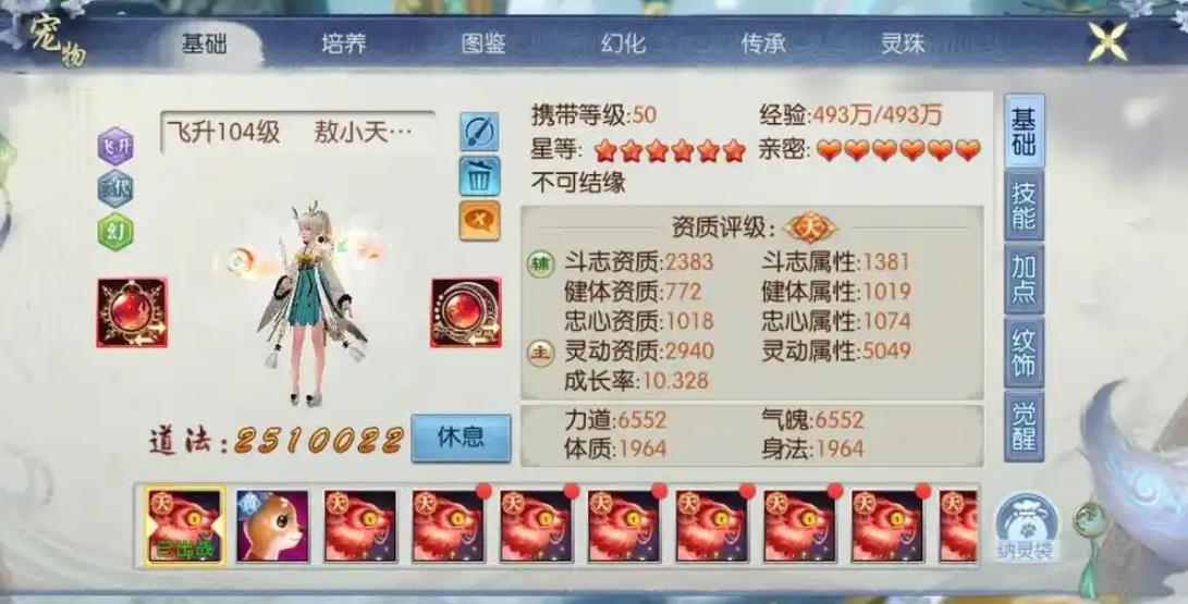 诛仙手游忠斗宠适合什么技能