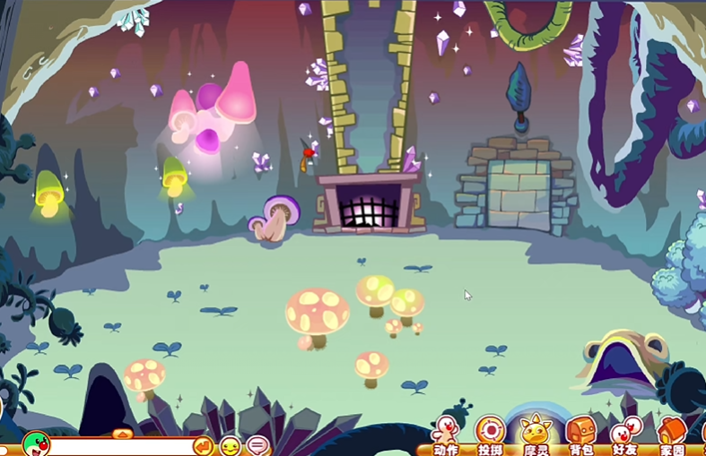 摩尔庄园蘑菇洞怎么进去