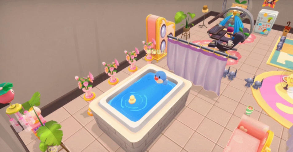 摩尔庄园浴池怎么布置